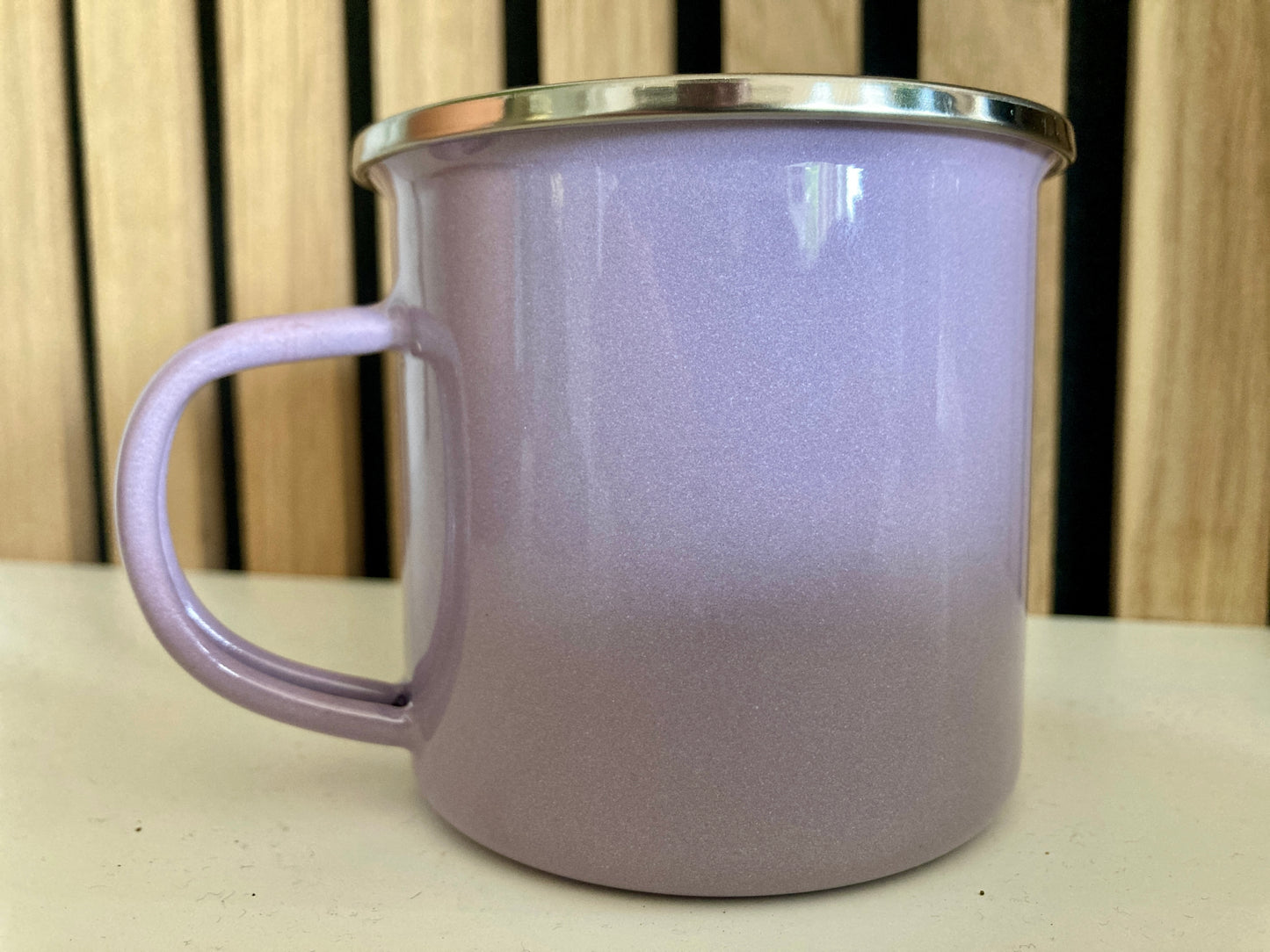Flamingo Emaille Kaffeetasse